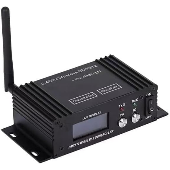 DMX 512 Controller, 2.4G Wireless Transmitter Receiver, LCD Display Power Adjustable Repeater Lighting Dimmer Controller for DJ Light Party Disco KTV Bars$$Music