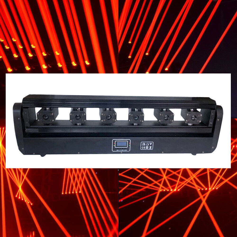 DMX 6 Eyes RED LED Projector Stage Moving Head Beam Scan Laser Light ...