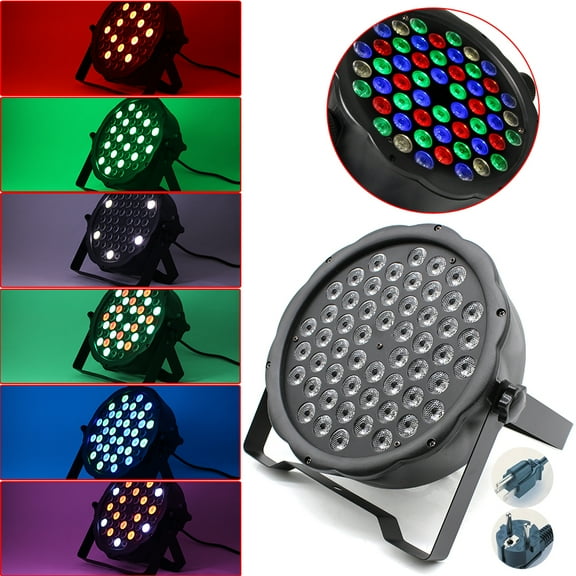 DMX512 LED Stage Lights, 54x3W RGBW, Adjustable Color Dimming, 7-Channel Control, Strobe, Fade, Pulse Effects, Ideal for Stage Lighting and Events