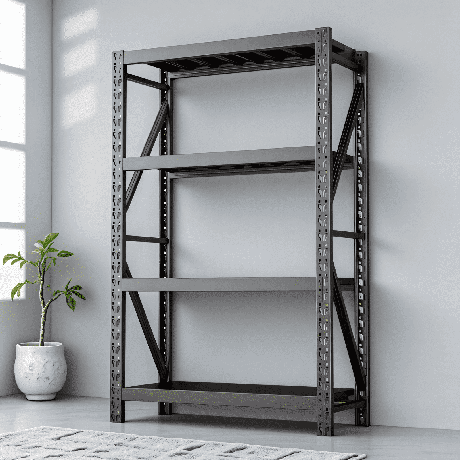 DMZVHBOL 4-Tier Metal Adult Storage Shelves - 78.74"W x 23.5"D x 78.74"H, Holds up to 3000 lb, 660 lb Per Shelf, Blue