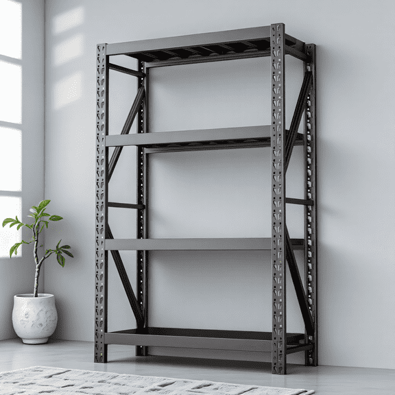 DMZVHBOL 4-Tier Metal Adult Storage Shelves - 78.74"W x 23.5"D x 78.74"H, Holds up to 3000 lb, 660 lb Per Shelf, Blue