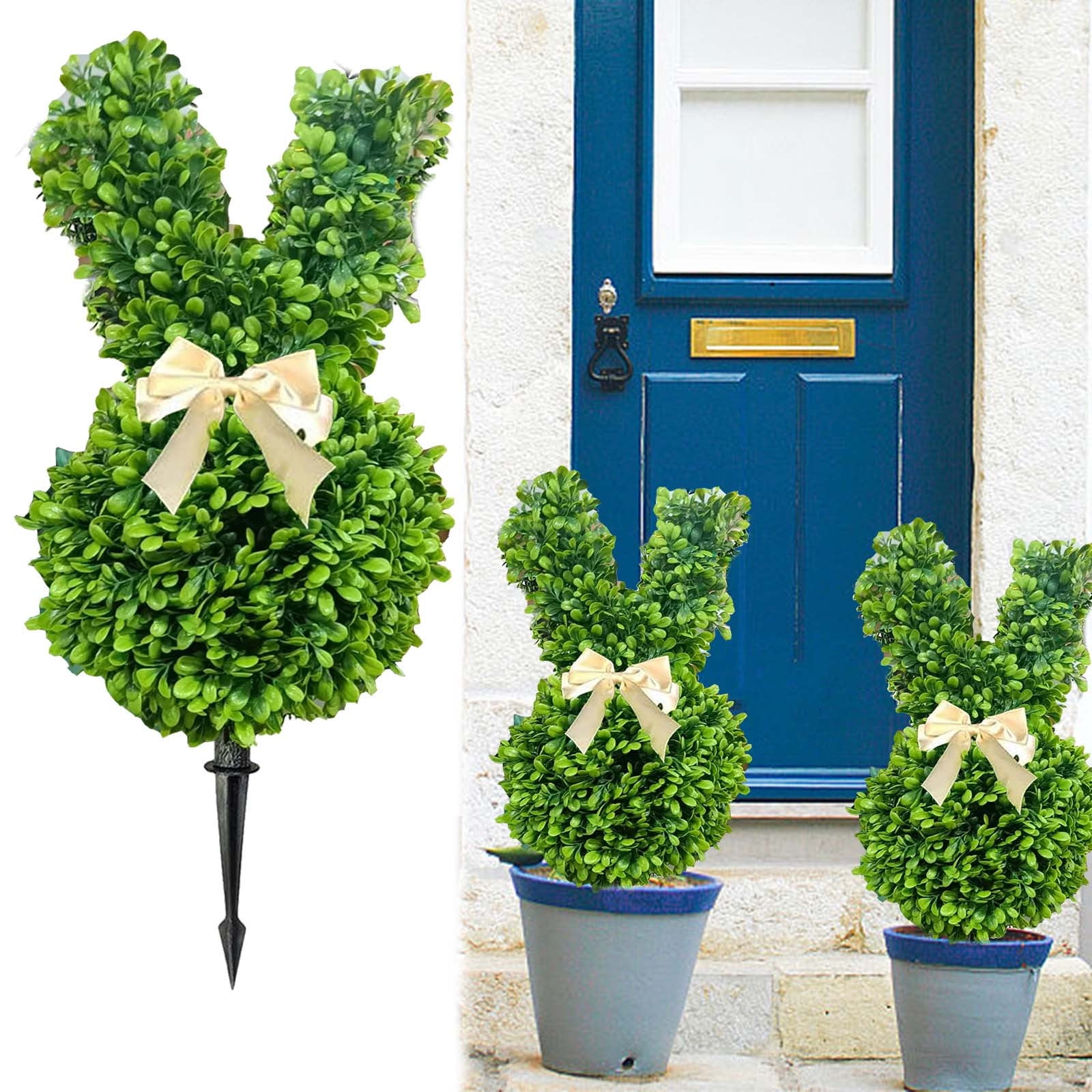 DMZing Simulation Easter Bunny Plant, Bunny Topiary, Green Artificial ...