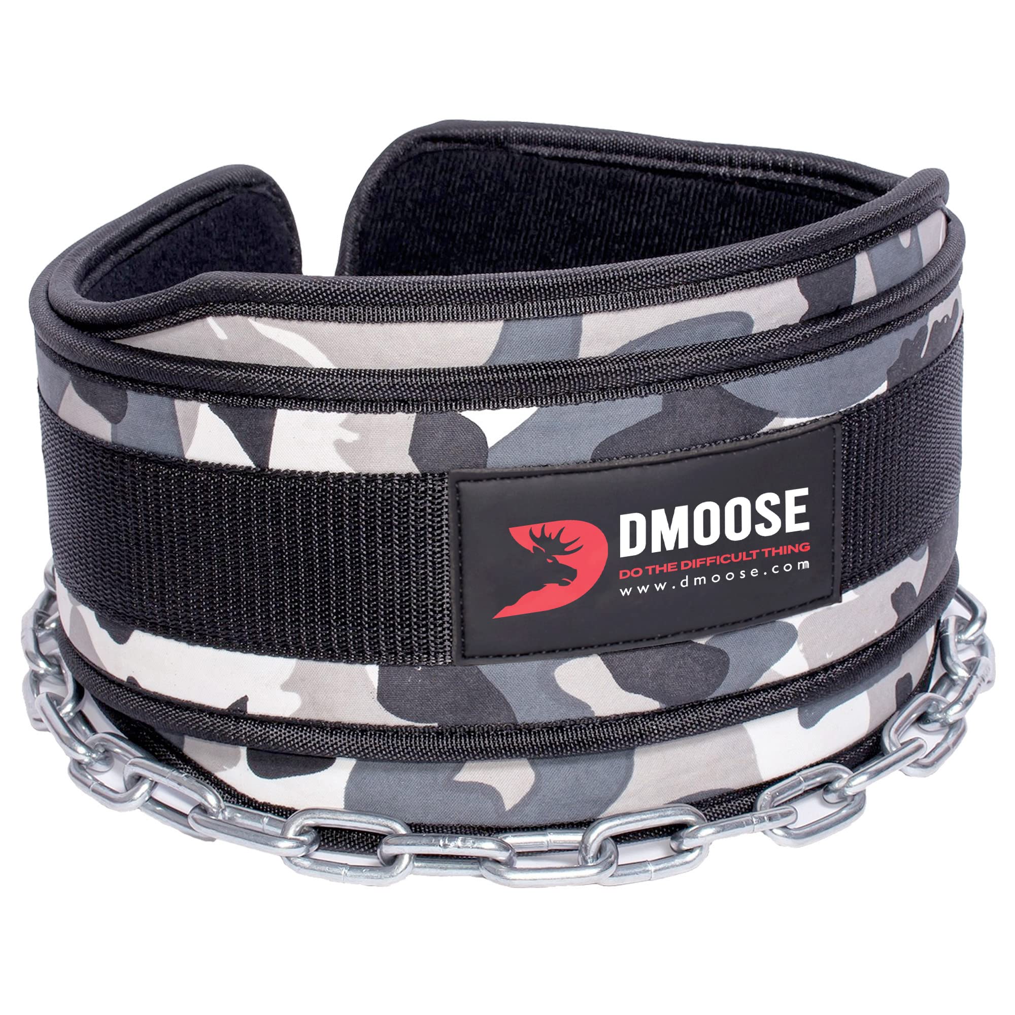 DMoose Fitness Dip Belt with Chain for Weightlifting, Pullups, Powerlifting and Bodybuilding, Gray Camo - image 1 of 6