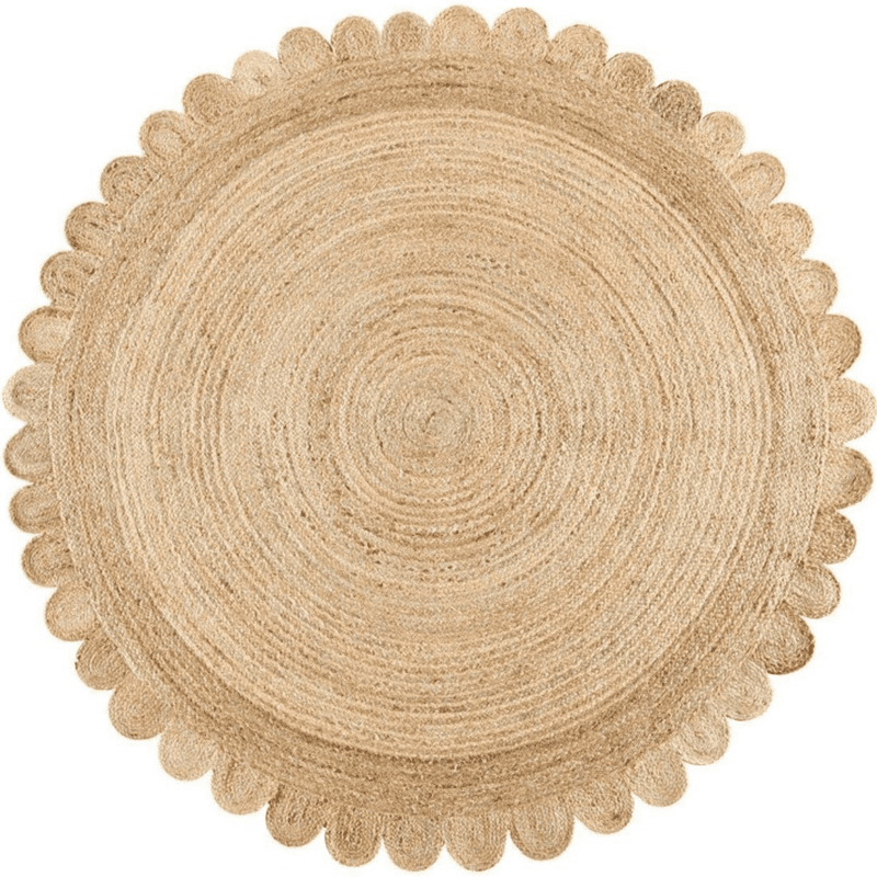 DN HANDICRAFT Bohemian Style Rug Area Rug Brown Round Jute Area Rug ...