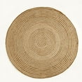 thumbnail image 1 of DN HANDICRAFT Boho Rug Brown Handmade Reversible Eco-Friendly Carpet Versatile Circular Floor Jute, Cotton Area Rug (6x6 Sq Feet), 1 of 5