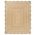 thumbnail image 1 of DN HANDICRAFT Boho Rug Style Rectangle Scallop White, Brown Jute Area Rug Reversible Indoor Carpet (2x3 Sq Feet), 1 of 4