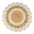thumbnail image 1 of DN HANDICRAFT Flat Woven Rug Round Area Rug Natural Jute Hand Braided Multi Circle Design Brown, White Carpet (9x9 Sq Feet), 1 of 5