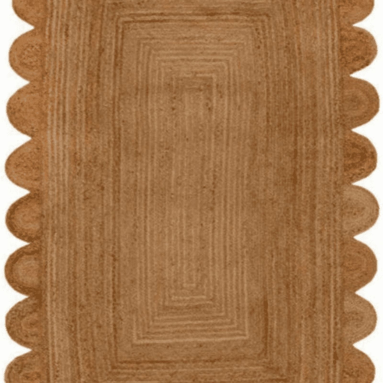 3'x4' Brown and Red Abstract Indoor Jute Area Rug main image 1
