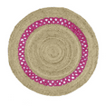thumbnail image 1 of DN HANDICRAFT Sisal Mat Living Room Reversible Eco-Friendly Floor Jute Kitchen Carpet Brown Pink Round Area Rug (3x3 Sq Feet), 1 of 5