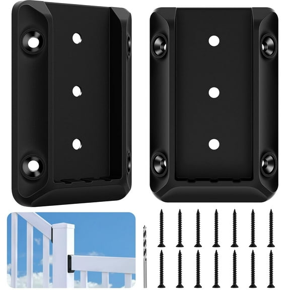 DN Mate 60 PCS Deck Railing Bracket Connectors for 2x4 (Actual 1.5”x3.5”) Wood Post to Handrail Connection, Stair Railing Connectors for Deck Railing Fence Railing