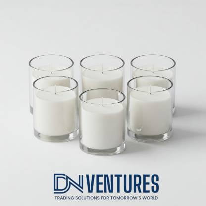 DN Venture DN VENTURES Votive Glass Candle/(White, Pack of 6) Candle(White, Pack of 6)