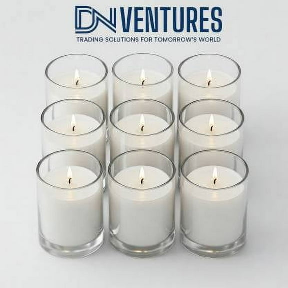DN Venture DN VENTURES Votive Glass Candle/(White, Pack of 9) Candle(White, Pack of 9)
