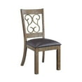 thumbnail image 1 of DN00981 - Side Chair (Set-2), Black PU & Weathered Cherry Finish - Raphaela, 1 of 7