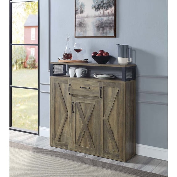 DN01027 - Server, Rustic Oak Finish - Abiram