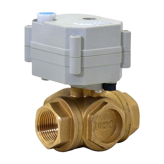 DN15 1/2" Motorized Ball Valve,AC/DC9-24V 3 Way Brass Electric Ball Valve With indication and manual,CR303