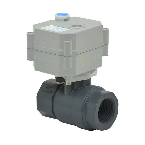 DN15 1/2" Motorized Ball Valve,DC12V 2 Way PVC Electric Ball Valve With indication and manual,CR201