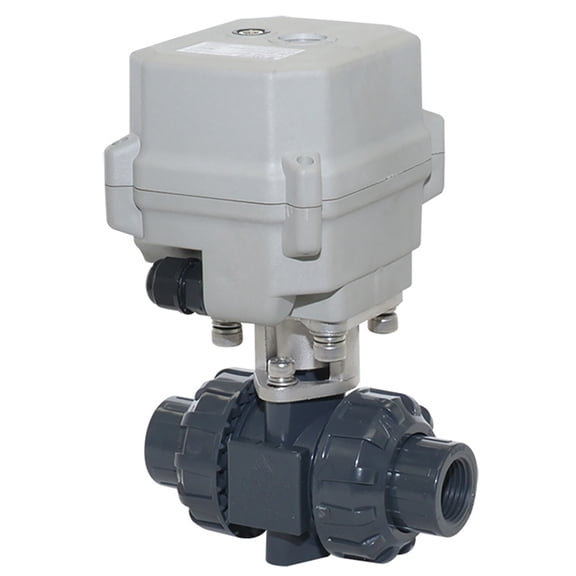 DN15 1/2" Two wires control Normally Closed Electric Ball Valve,DC24V PVC With indication and manual