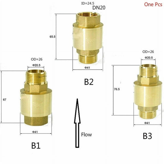 DN15 DN20 DN25 Brass Check Valve Non-return Value Male Female Thread 15/20/25mm Diameter For Water Pump Tap Water Flow Control