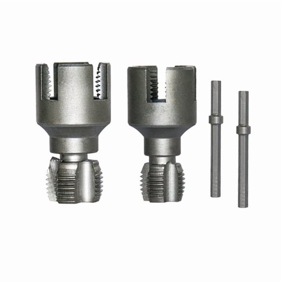 DN15 DN20 Pipe Threading Tool Hex Shank Die Internal External Threads 1/2&3/4 Water Pipes PPR PVC,2 * Hex Shank Pipe Threading Die(DN15 DN20) 2 * Extension rod,As Shown
