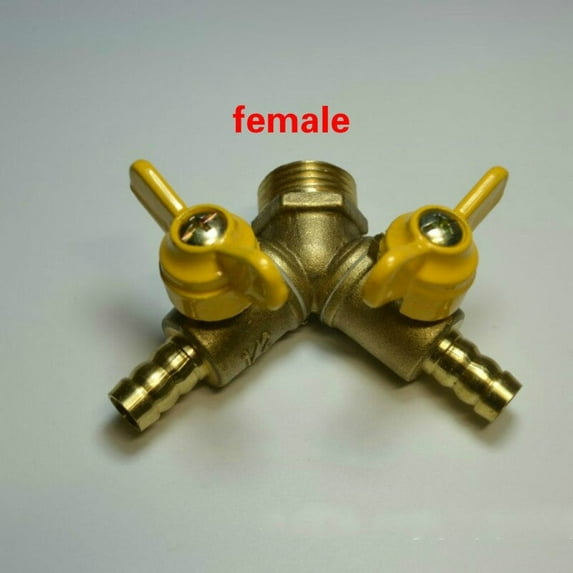 DN15 Gas ball valve female male / double fork gas valve three-way ball valve