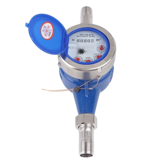 DN15 Mechanical Water Meter Stainless Steel Rotor Type Flow Gauge 11x9x17 in