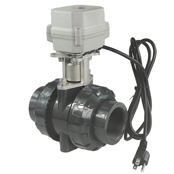 DN15 Normally Closed 110VAC-230VAC Motorized Ball Valve,1/2" PVC Electric Ball Valve ,With U.S. Plug