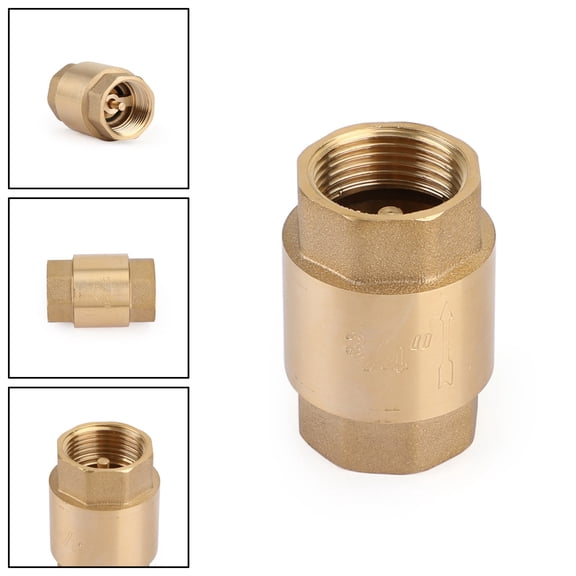 DN20 3/4" NPT Brass Inline Check Valve Spring Loaded 200 PSI One-Way Valve