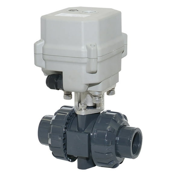 DN20 3/4" Two wires control Normally Closed Electric Ball Valve,AC110-230V PVC With indication and manual