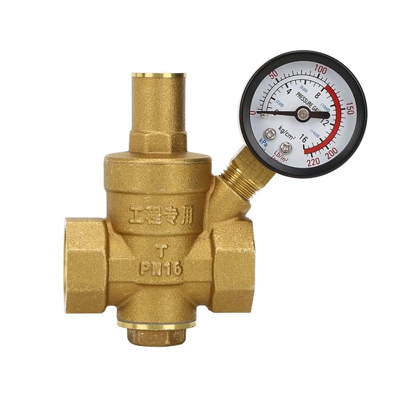DN20 Brass Adjustable Water Pressure Regulator Reducer With Gauge Meter Water Pressure Regulator Water Pressure Reducer