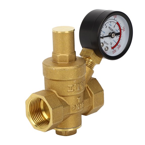 DN20 Brass Adjustable Water Pressure Regulator with Gauge Meter