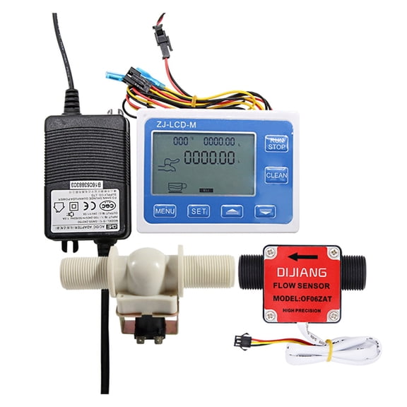 DN20 Digital Display Flow Quantitative Controller 3/4inch Gear Sensor Solenoid Valve Use To Control And Display Liquid Flow ,Stable Performance