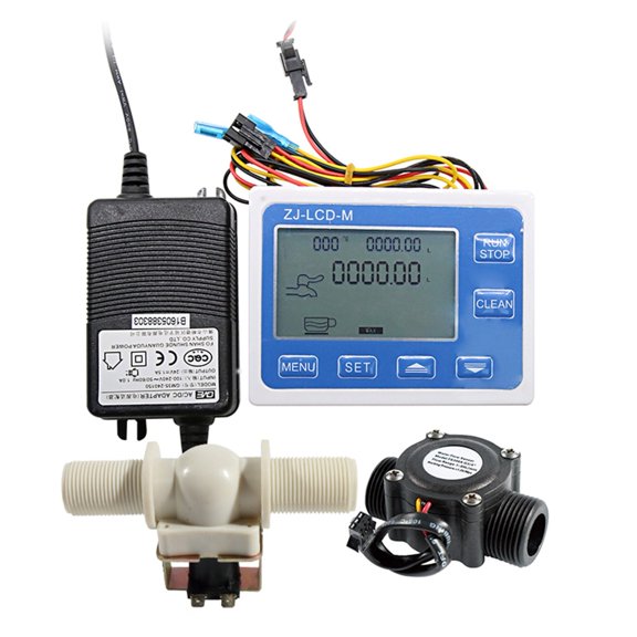DN20 Digital Display Flow Quantitative Controller 3/4inch Water Flow Sensor Solenoid Valve Use To Control And Display Liquid Flow ,Easy to Use