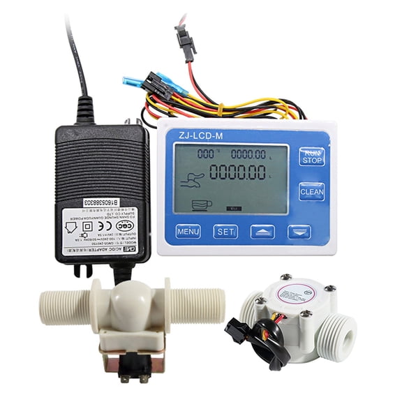 DN20 Digital Display Flow Quantitative Controller 3/4inch Water Flow Sensor Solenoid Valve Use To Control And Display Liquid Flow ,Stable Performance