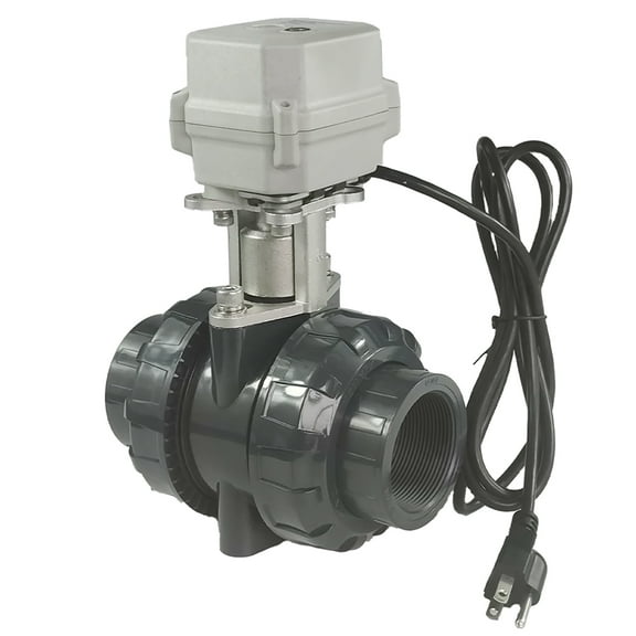 DN20 Normally Closed 110VAC-230VAC Motorized Ball Valve,3/4" PVC Electric Ball Valve ,With U.S. Plug
