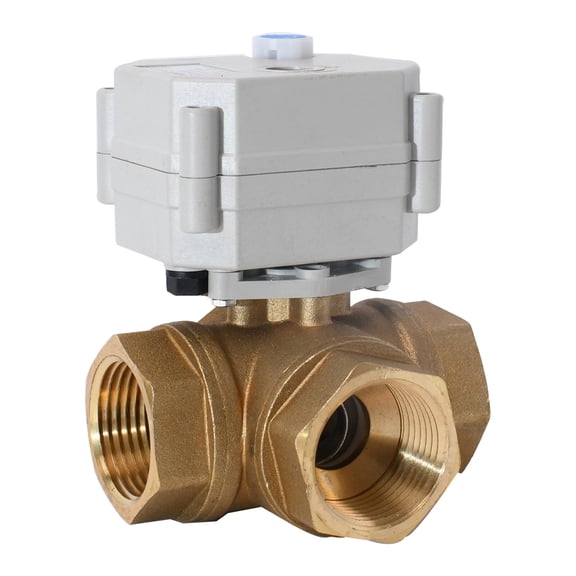 DN25 1" Motorized Ball Valve,AC/DC9-24V 3 Way Brass Electric Ball Valve With indication and manual,CR303