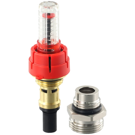 DN25 Brass Underfloor Heating Manifold Flow Meter Regulator With Removable Sight Glass, 0-5 L/Min Flow Rate Indicator For Accurate Water Flow Control In Home Heating Systems