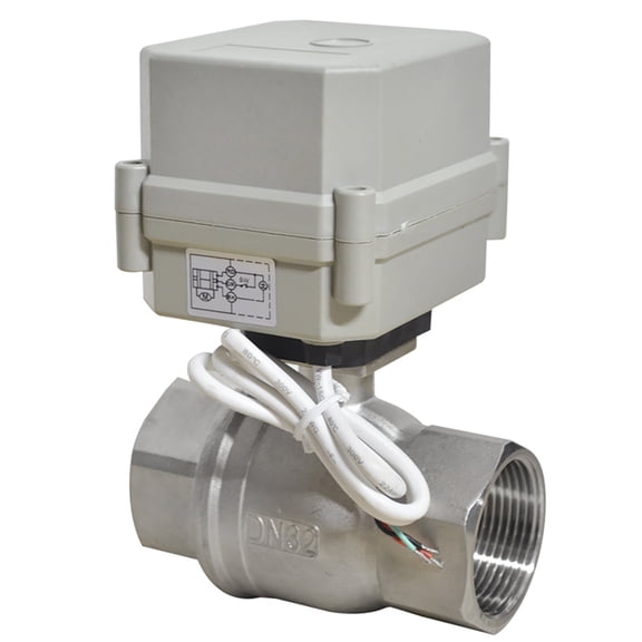 DN32 1 1/4" Five wires control Normally Open Electric Ball Valve,AC/DC9-24V Stainless steels Motorized Ball Valve，With indication
