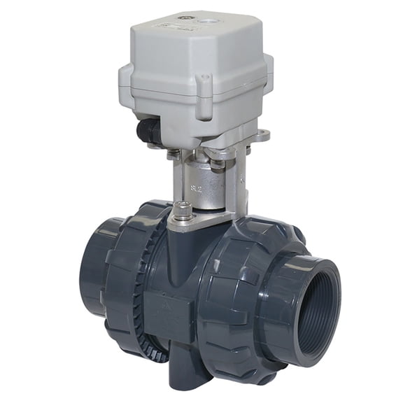 DN50 2" Two wires control Normally Open Electric Ball Valve,DC24V PVC With indication and manual