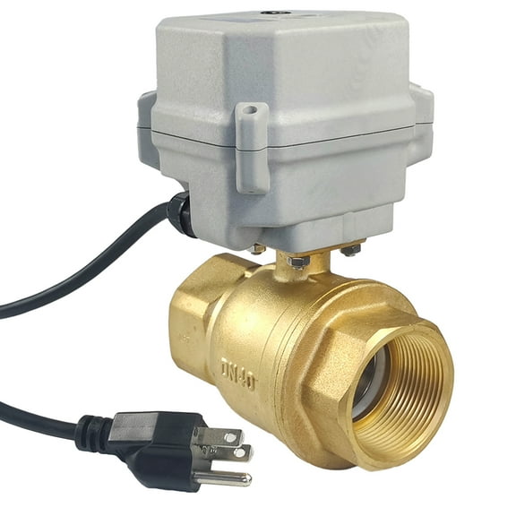 DN50 Normally Open 110VAC-230VAC Motorized Ball Valve,2" Brass Electric Ball Valve ,With U.S. Plug