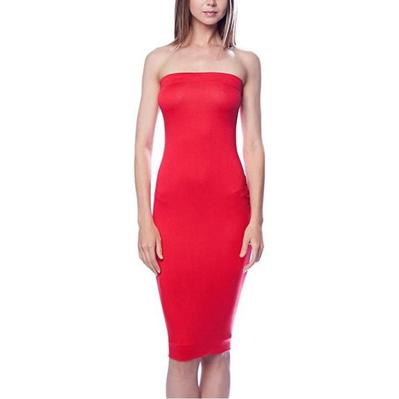 DNA Couture Womens Basic Strapless Bodycon Mini Tube Dress