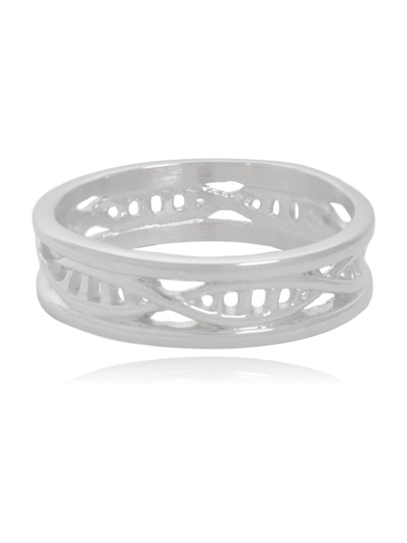 DNA Double Helix Ring with Trim | Clayton Jewelry Labs