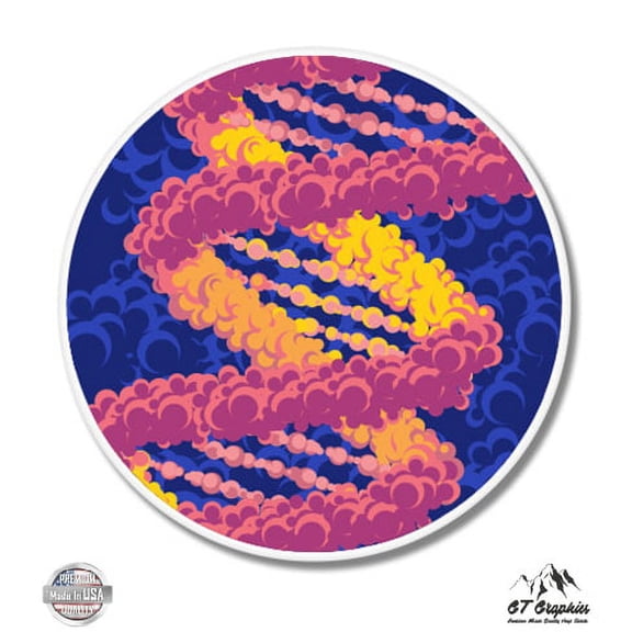 DNA Double Helix Science - 8" Vinyl Sticker - For Car Laptop I-Pad - Waterproof Decal