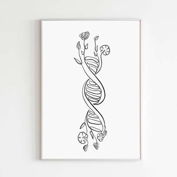DNA Genetics Poster, Unframed Paper Poster 8x10in