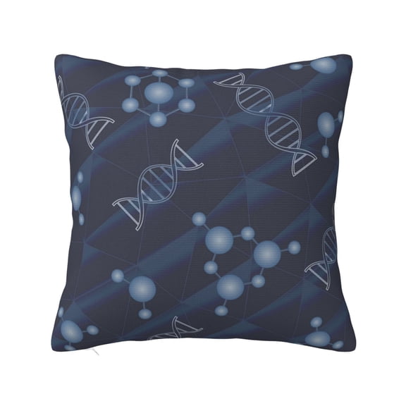 DNA Geometric Science Decorative Throw Pillow Cases Square Cushion Cover Pillowcases for Couch Bed Living Room 16x16