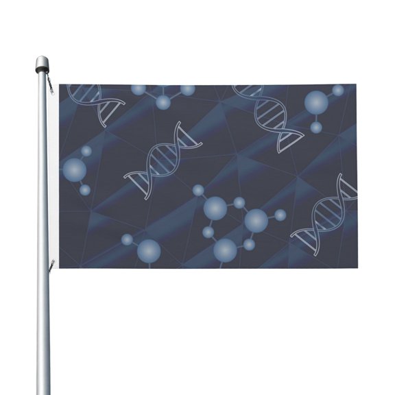 DNA Geometric Science Flag 3X5 Ft Garden Yard House Flags Banner Sign Outdoor Indoor Party Home Garden Decoration