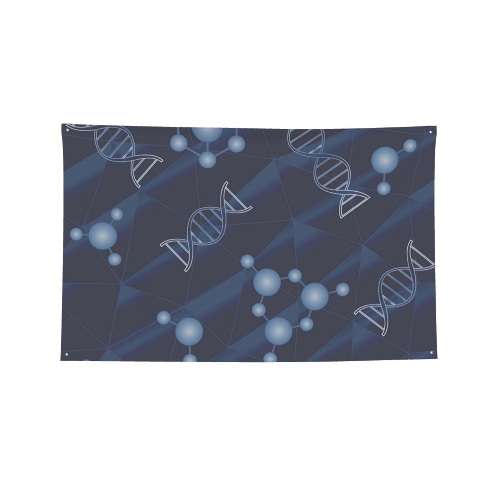 DNA Geometric Science Four Hole Decorated Banner Flag for Garden Yard Home Decoration Indoor Outdoor 4x6 Ft