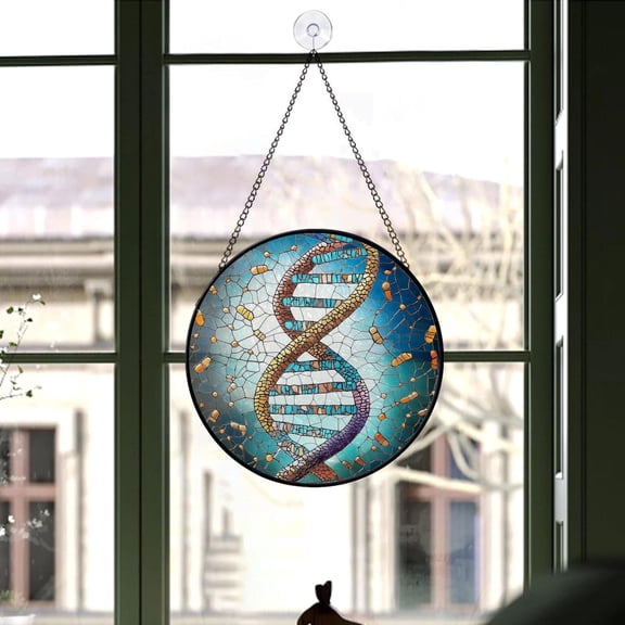 DNA Glass Suncatcher, Chemical Engineer Analytical Chemist Science Decor, 7.9 in