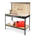 thumbnail image 1 of DNA MOTORING TOOLS-00459 Work Table with Pegboard, 47.2''x23.6'' Work Table With Pull-out Drawers & Lower Open Shelves, 220LBS Capacity, 12PCS Tools Hooks, Wood Tool Bench for Garage, Workshop, 1 of 7