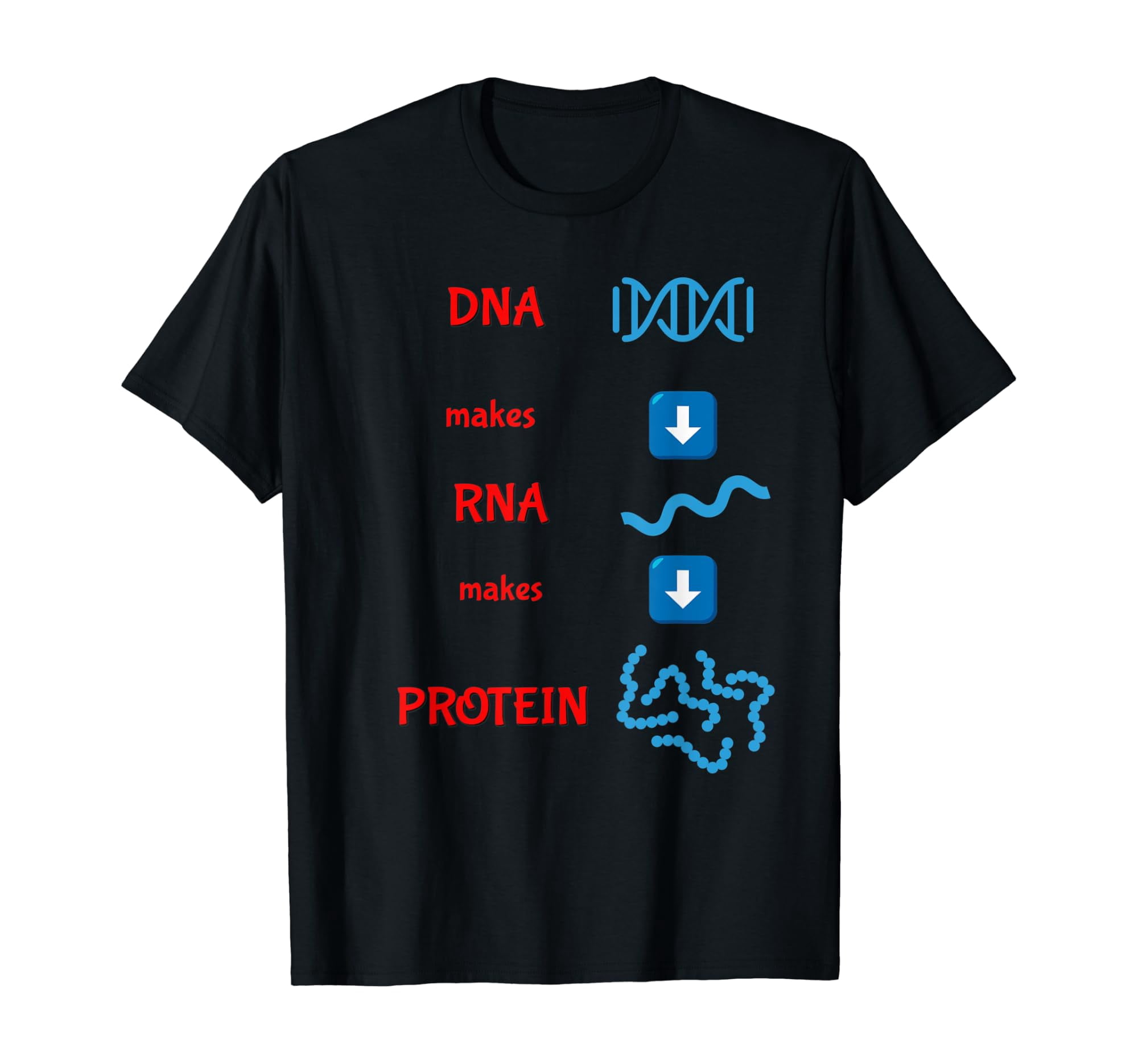 DNA Makes RNA Makes Protein Molecular Cell Biology T Shirt - Walmart.com