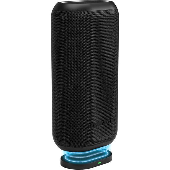 DNA Max Portable Bluetooth Speaker, Loud Portable Speaker with 360 Bass Sound and 10W Qi Certified Wireless Charging Pad, IP67 Waterproof- for Travel, Indoor and Outdoor Use